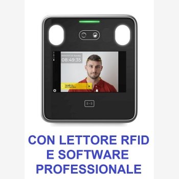 SISTEMA DI RILEVAZIONE PRESENZE CON LETTORE RFID, RICONOSCIMENTO VISO MOD. SVARFACE3/TS CON 12 TESSERE, SOFTWARE PROFESSIONALE, WI-FI E CORSO DI ISTRUZIONE IN TELEASSISTENZA PER 2 MESI